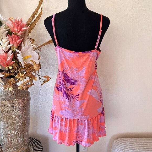 Y2K Vibrant Pink & Purple Flowy Floral Mini Dress XL - Picture 3 of 9